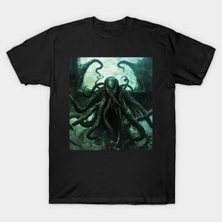 Sea Monster Destroying A Ship Kraken T-Shirt